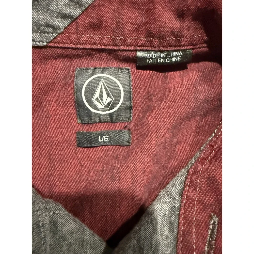 Volcom | Mens Dark Gray Casual Button Down Shirt - L - Picture 5 of 10